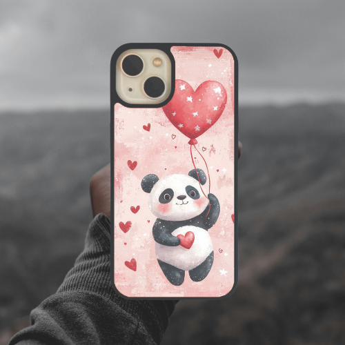 Heart Balloon Panda Glass Case / Cover