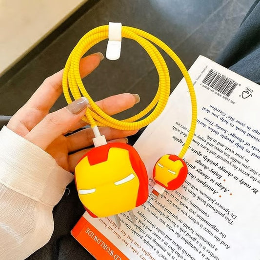 Iron Man charger case & protector Cable APPLE IPHONE SILICON CASE Stylish and functional charging accessory