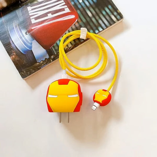 Iron Man charger case & protector Cable APPLE IPHONE SILICON CASE Stylish and functional charging accessory