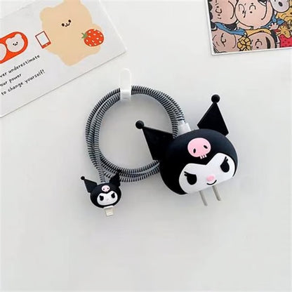 Kuromi-Themed charger case & protector Cable APPLE IPHONE SILICON CASE Cute and Unique Charging Accessory