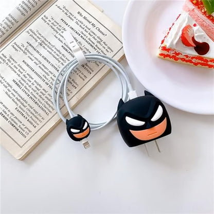 Superhero Batmen charger case & protector Cable APPLE IPHONE SILICON CASE Fast charging cable with superhero-themed adapter
