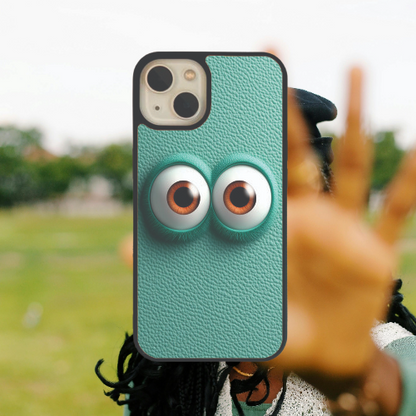 Background Lather eye print glass Case / phone cover