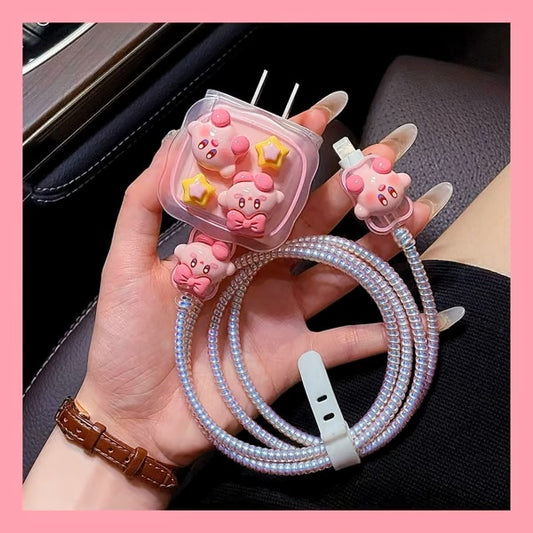 hello cute kitty sweets charger case & protector Cable APPLE IPHONE SILICON CASE Adorable animal-themed charger case and cable protector