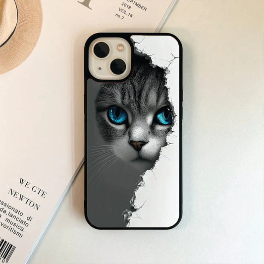 Half Look at Cat Glass Case / Cover