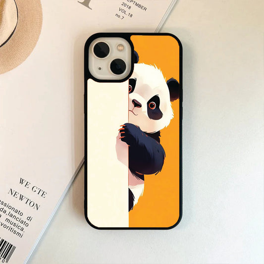 Cute Half look At Panda Glass Case / Cover