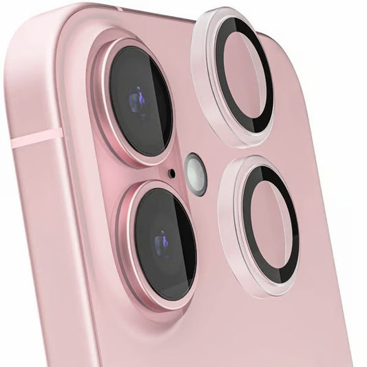 iPhone 16 and 16 PLUS 3D Camera Lens Protector Sleek pink design with advanced camera system